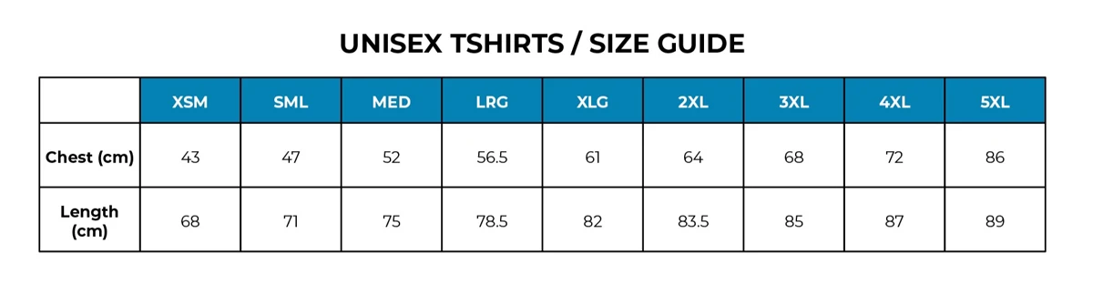 dl tshirt size guide